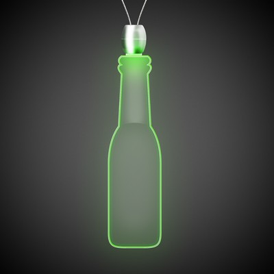 24" Green Round Bottle Light-Up Pendant Necklace(Pad Printed)
