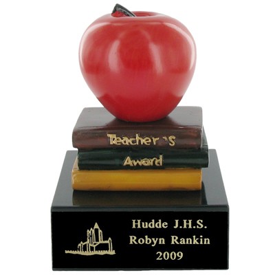 4 ½" Teacher's Award Scholastic Trophy w/Black Plate