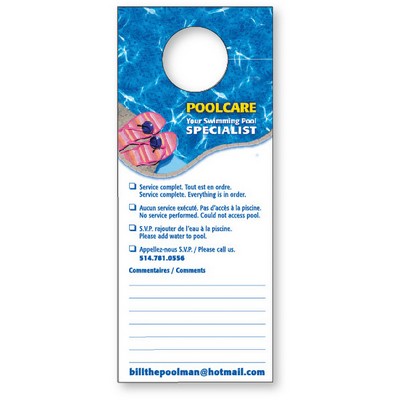 14pt Card Stock Door Hanger, 3.5" x 8.5", Full Color Both sides