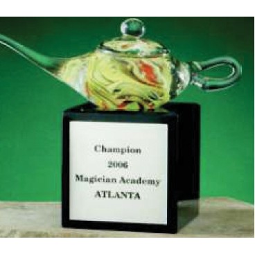 Hand Blown Glass Aladdin Lamp Award