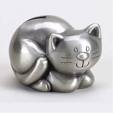 Pewter Kitty Bank