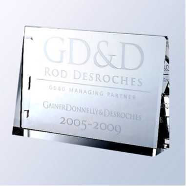 Small Optical Crystal Horizontal Rectangle Award - Screen Imprint