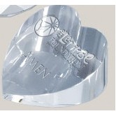 2.75" Optical Crystal Heart Paperweight