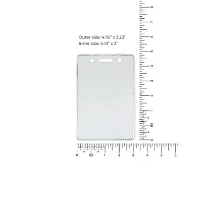 3.23"W x 4.76"H Clear Horizontal Vinyl Badge Holder