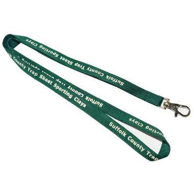 1/2" Wide Dark Green Polyester Lanyard (12 mm)