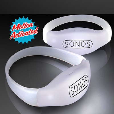 Light Up White LED Motion Activated Bracelets - PRINTED