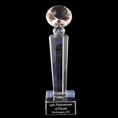 Crystal Engraved Award - 12" extra large - Tuscany Diamond