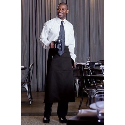 Two-Section Pocket Bistro Apron (Black)