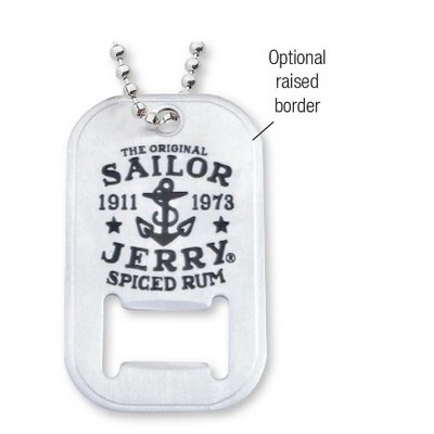 Printed Stainless Steel Dog Tag w/Bottle Opener Printed 1 color