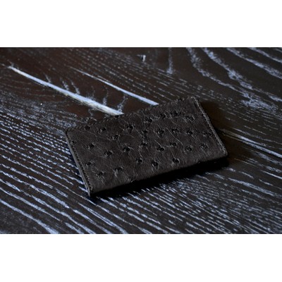 Ostrich Leather Business Card Case - Onyx - Borlino