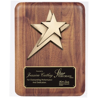 American Walnut Plaque, Star, 8x10"