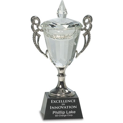 Empress Trophy Cup Optic Crystal Award (3½"x 11¼")