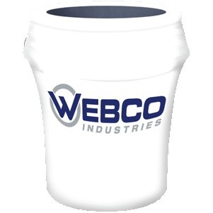 55 Gallon White Bin Cover w/ Logo