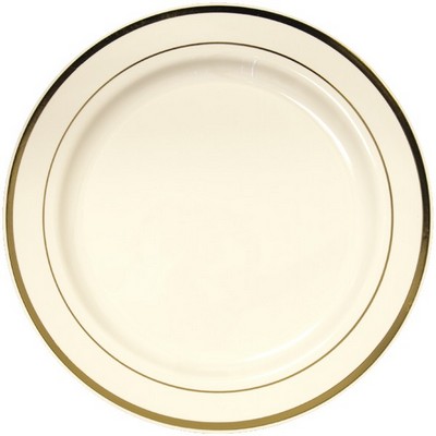 Round Premium Plastic Plate w/Trim (10.25" Diameter)