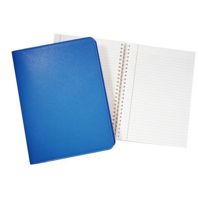 9" Wire-O Refillable Notebook w/Goatskin Leather