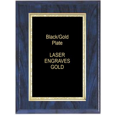 Blue Woodgrain Plaque - 9" x 12" w/ a 7" x 10" Teardrop Plate