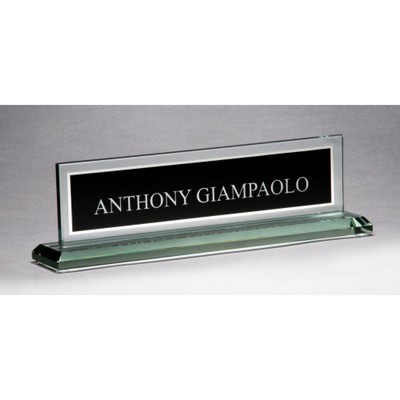 Glass Nameplate with Black Center (10"x2.75")