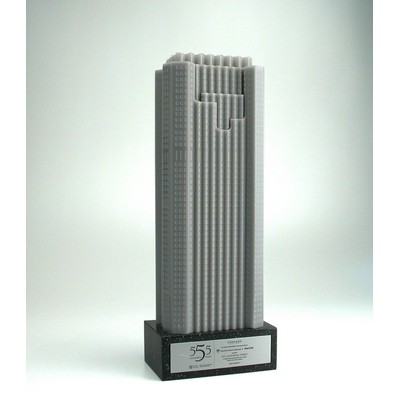 Building Lucite® Embedment Award on Base (4" x 2 3/4" x 10")