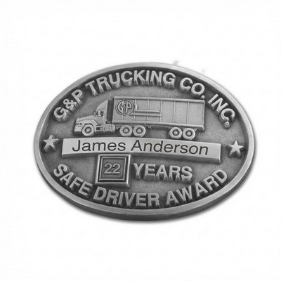 Solid Pewter Full Size Satin Finish Buckle (2 3/8" to 3 1/4" Length)