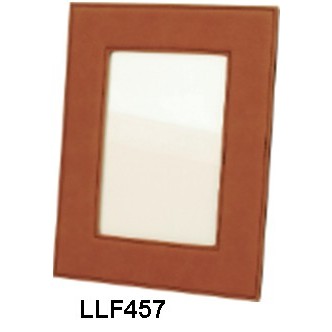 Custom Laser Engraved Leatherette Picture Frame-Rawhide/Engraves Black, Medium