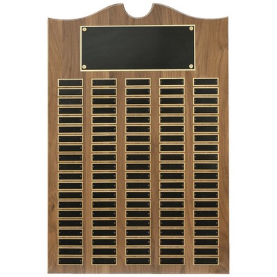 Solid Walnut Perpetual Plaque, 20 x 30", 100 plates