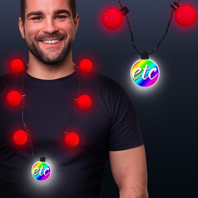 Red LED Medallion Ball Necklace(Pad Print)