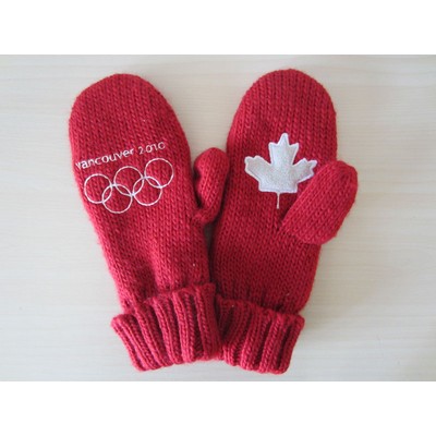 Wool Knitted Fleece Lined Mittens