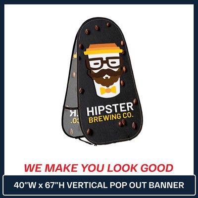 40" W x 67" H - Vertical Pop-Out Banner - 2 Sides Printed Full Color