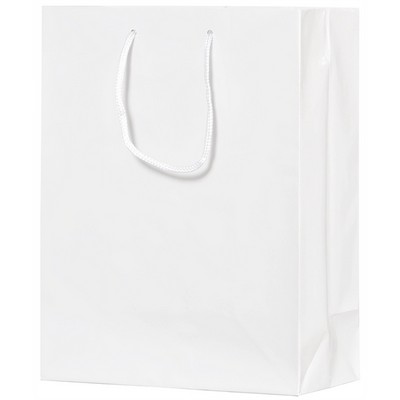 Gloss Laminated White Missy Eurotote (10"x5"x13")