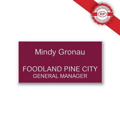 Custom Shape Deluxe Engraved Name Badge (6-10 Square Inches)