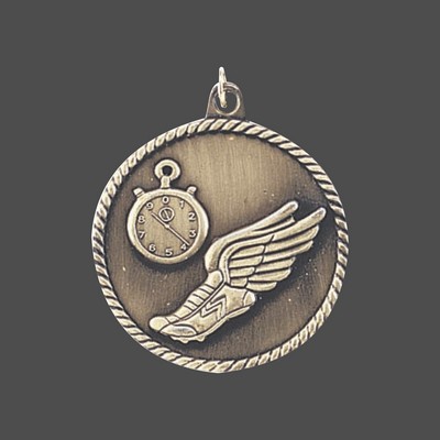 Gold Track High Relief Medal (2")