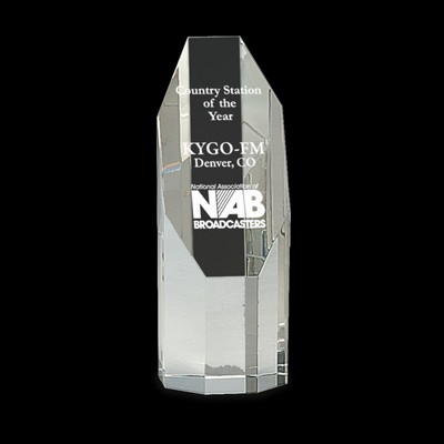 Clear Octagon Slant-Top Crystal Tower Award (6")