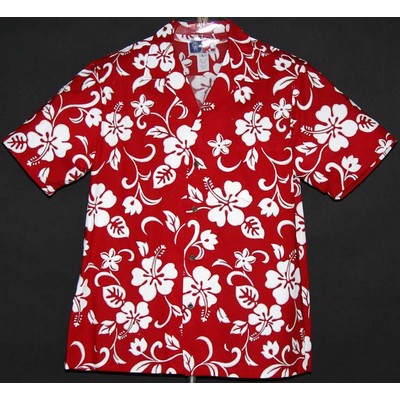 Hawaiian Shirt (DEEP INVENTORY)- 100% Cotton Poplin Tropical Print w/ Coconut Buttons (S-4XL)