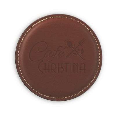 Vintage Leather Round Coaster