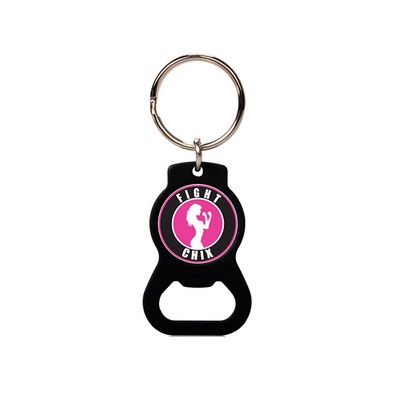 U.S.A Made Metal Bottle Opener Key Ring (Black Finish)