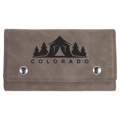 Leatherette Card and Dice Set (Gray)