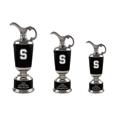 Black/Chrome Silver Horn Series Ceramic Trophy Cup