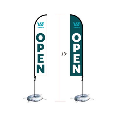 13' Single Sided Sail Flags Advertising Fiber Glass