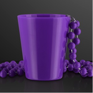 Purple Shot Glass Bead Necklace 1.5 oz. (NON-Light Up) - BLANK