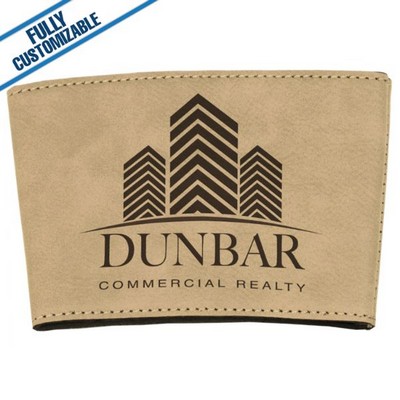 Tan/Black Leatherette Mug Sleeve