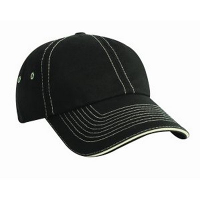 Unconstructed Contrast Stitching Sandwich Cap