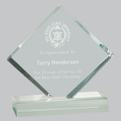 Jade Diamond Jewel Beveled Acrylic Award (4" x 4")