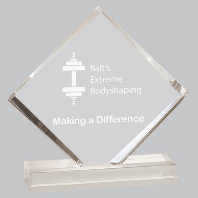 Clear Diamond Jewel Beveled Acrylic Award (4 1/2" x 4 1/2")