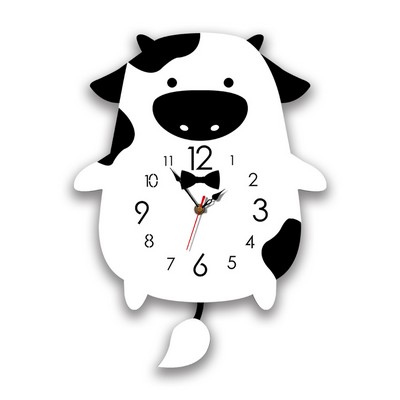 Cow Shape Silent Household Swing Decoration Wall Clock
