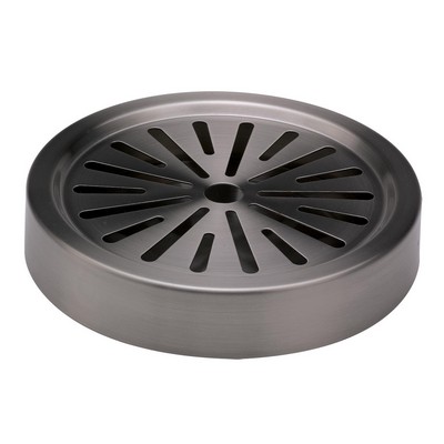 6'' Round Stainless Steel Drip Tray w/Metallic Finish (Dark Tungsten)