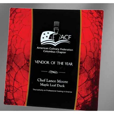 Large Red & Black Laserable Glass Tray