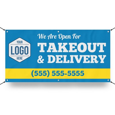 Customizable Takeout and Delivery Banner - 6' x 3'