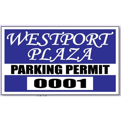 Custom Matte Vinyl Parking Permit Decal (4¾" x 2¾")