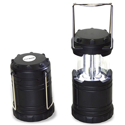 Mini camping lantern with LED light & metal carrying handle