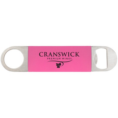 Pink/Black Bottle Opener with Silicone Grip (1 1/2" x 7")